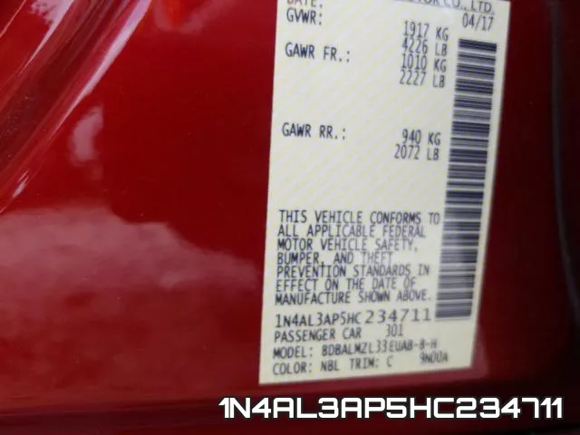 1N4AL3AP5HC234711 фото 2