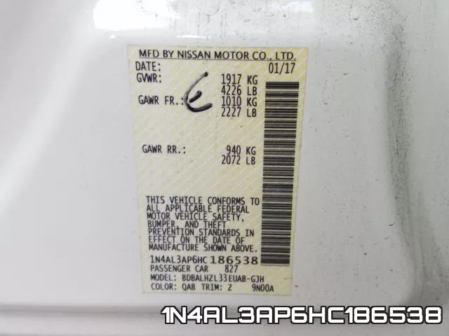 1N4AL3AP6HC186538 фото 2
