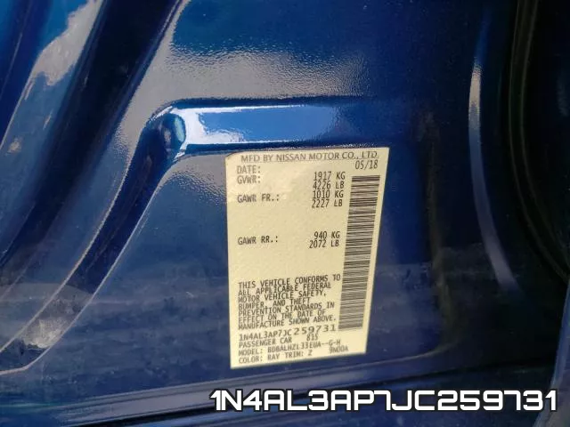 1N4AL3AP7JC259731 фото 2