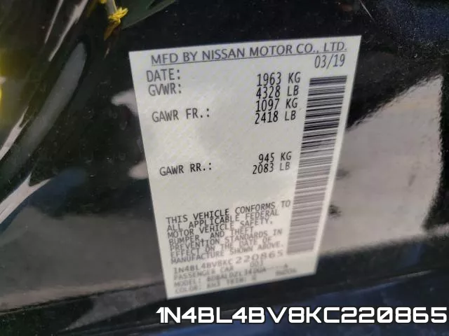 1N4BL4BV8KC220865 фото 2
