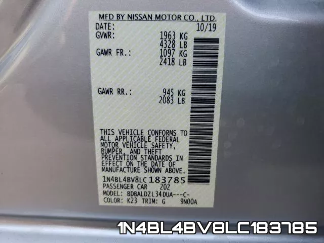 1N4BL4BV8LC183785 фото 2