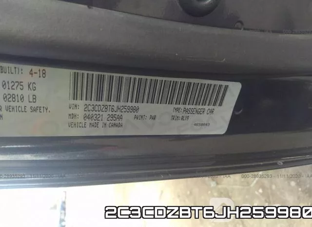 2C3CDZBT6JH259980 фото 9