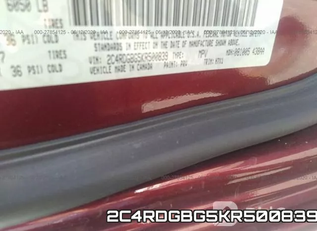2C4RDGBG5KR500839 фото 10