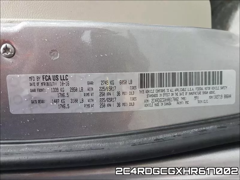 2C4RDGCGXHR617002 фото 2