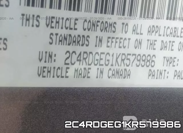 2C4RDGEG1KR579986 фото 10