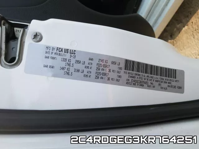 2C4RDGEG3KR764251 фото 2