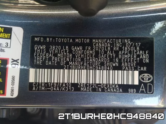 2T1BURHE0HC948840 фото 2