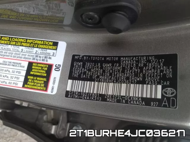 2T1BURHE4JC036217 фото 2