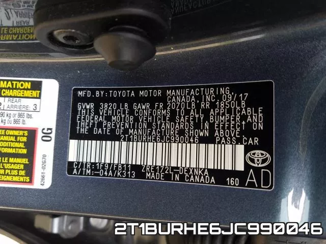 2T1BURHE6JC990046 фото 2