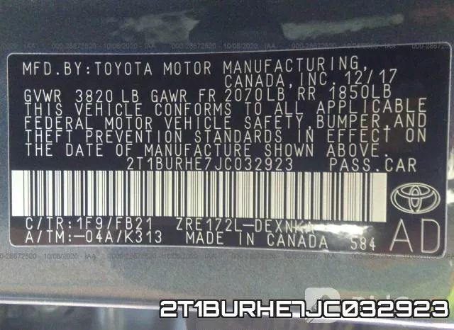 2T1BURHE7JC032923 фото 10