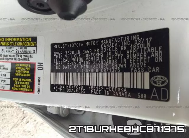 2T1BURHE8HC871375 фото 10