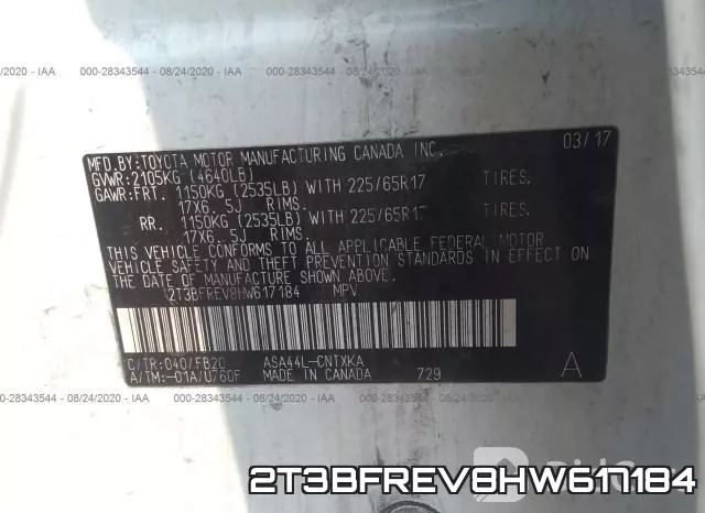 2T3BFREV8HW617184 фото 10