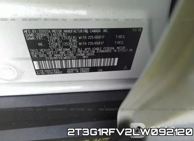 2T3G1RFV2LW092120 фото 10