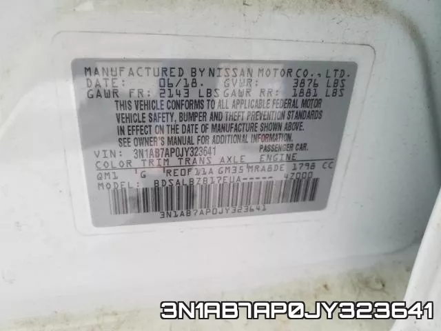 3N1AB7AP0JY323641 фото 2