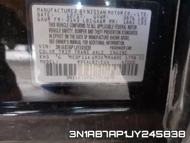 3N1AB7AP1JY245838 фото 2