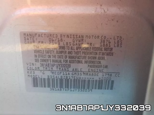 3N1AB7AP1JY332039 фото 2