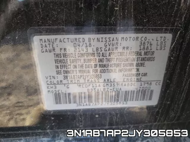 3N1AB7AP2JY305853 фото 2