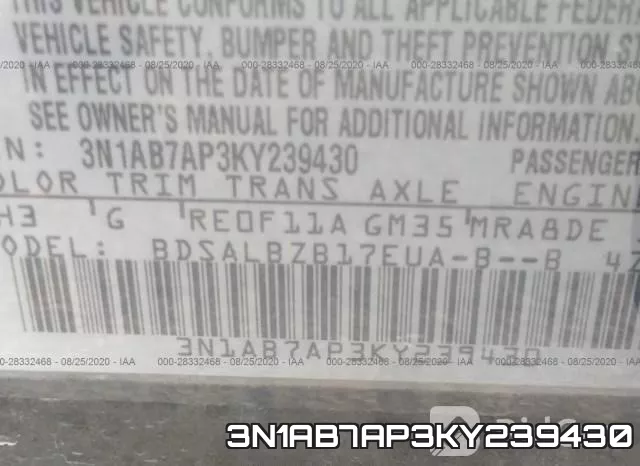 3N1AB7AP3KY239430 фото 10