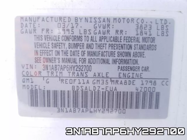 3N1AB7AP6HY292700 фото 2