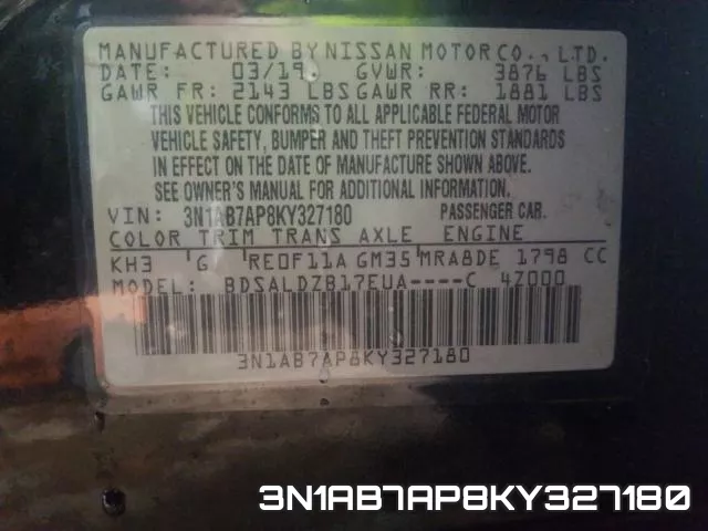 3N1AB7AP8KY327180 фото 2