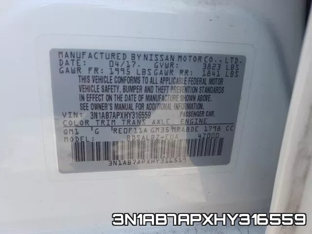 3N1AB7APXHY316559 фото 2