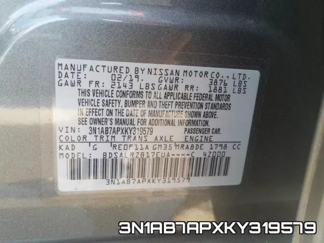 3N1AB7APXKY319579 фото 2