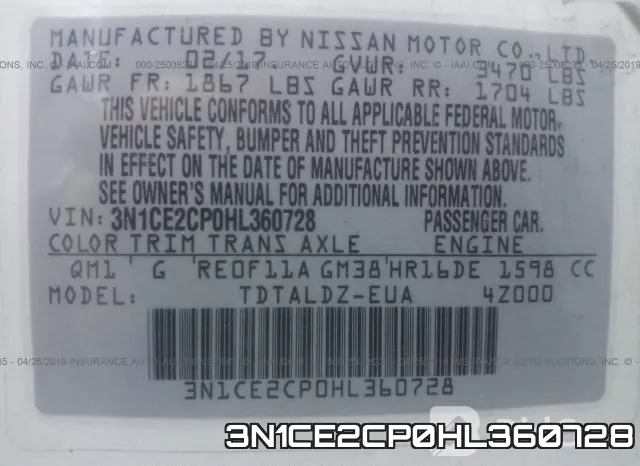3N1CE2CP0HL360728 фото 10