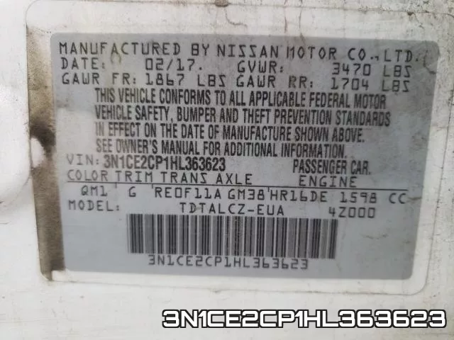 3N1CE2CP1HL363623 фото 2
