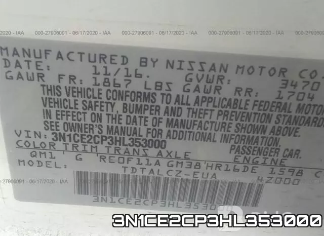 3N1CE2CP3HL353000 фото 10