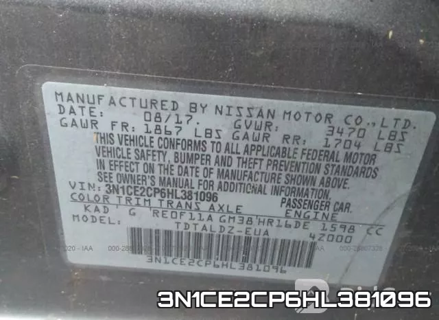 3N1CE2CP6HL381096 фото 9