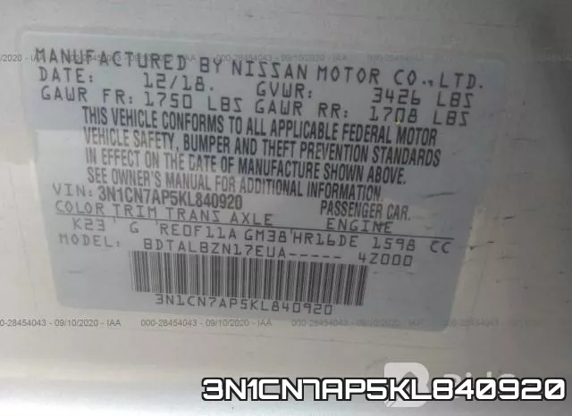 3N1CN7AP5KL840920 фото 10