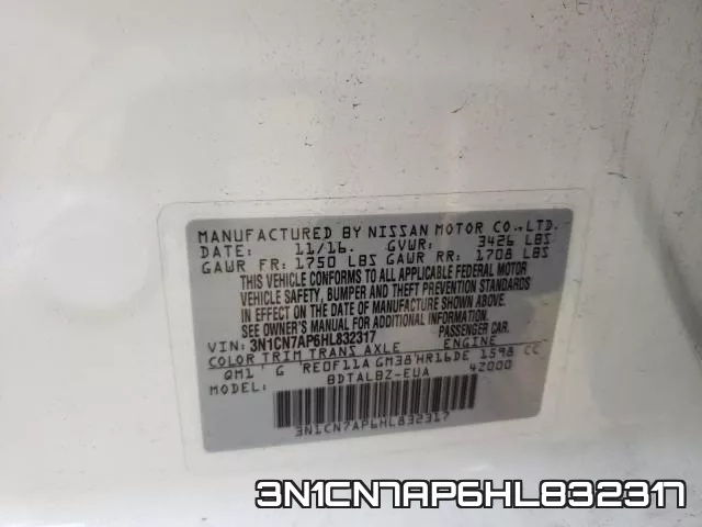 3N1CN7AP6HL832317 фото 2