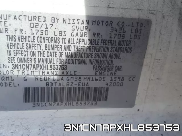 3N1CN7APXHL853753 фото 2