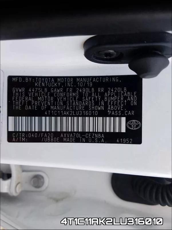 4T1C11AK2LU316010 фото 2