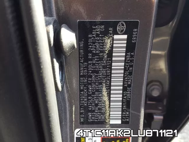 4T1C11AK2LU871121 фото 2