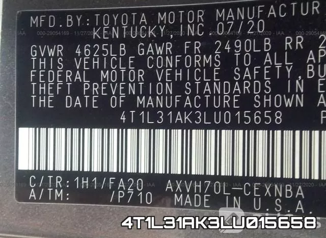 4T1L31AK3LU015658 фото 10