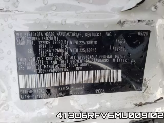 4T3D6RFV6MU009102 фото 2