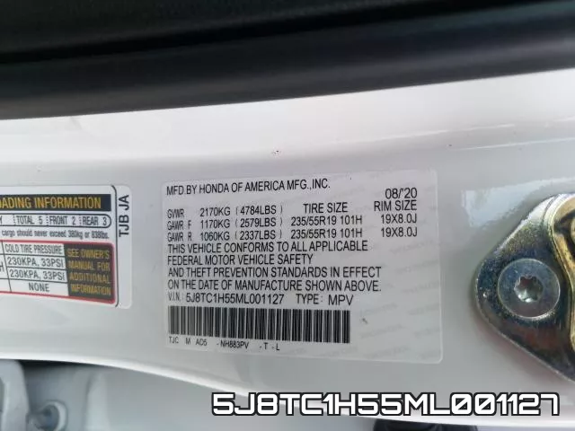 5J8TC1H55ML001127 фото 2