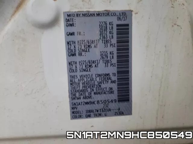 5N1AT2MN9HC850549 фото 2