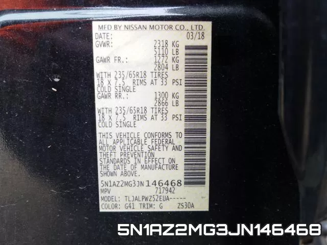 5N1AZ2MG3JN146468 фото 2