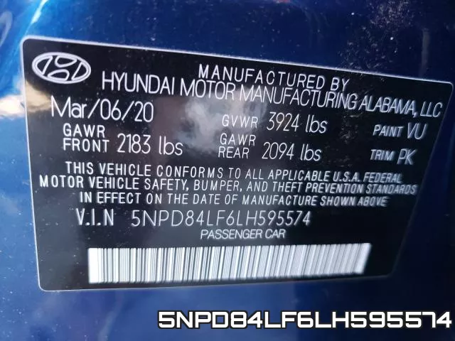 5NPD84LF6LH595574 фото 2