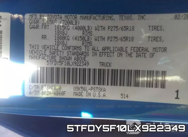 5TFDY5F10LX922349 фото 10