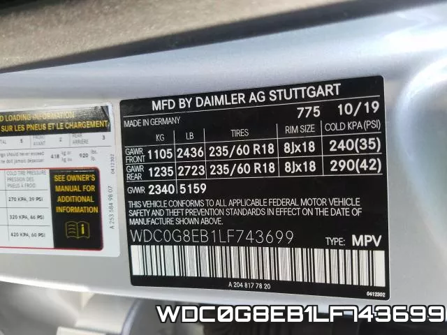 WDC0G8EB1LF743699 фото 2