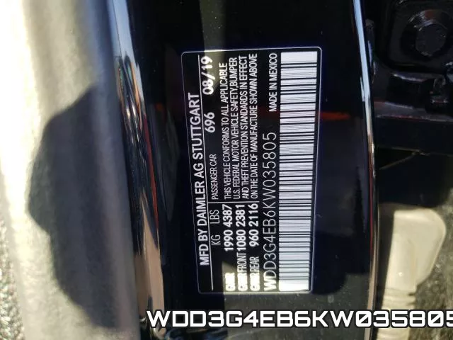 WDD3G4EB6KW035805 фото 2