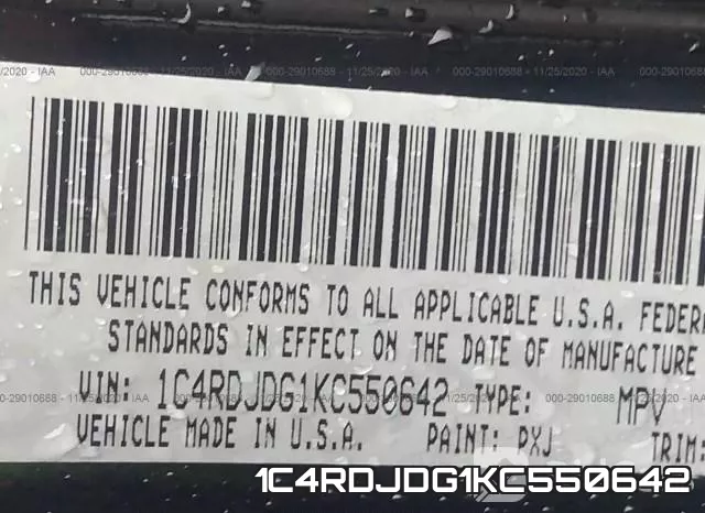 1C4RDJDG1KC550642 фото 9
