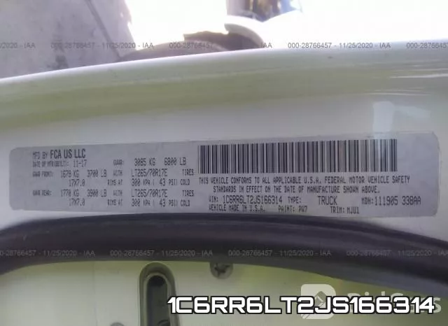 1C6RR6LT2JS166314 фото 8