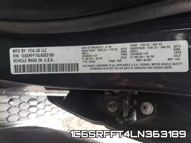 1C6SRFFT4LN363189 фото 2
