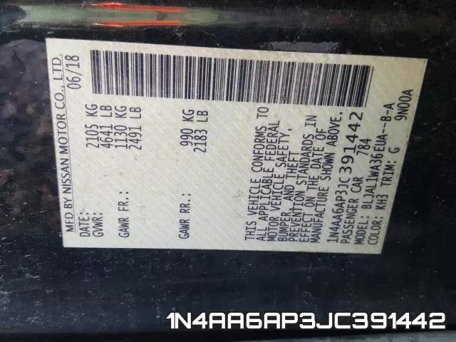 1N4AA6AP3JC391442 фото 2
