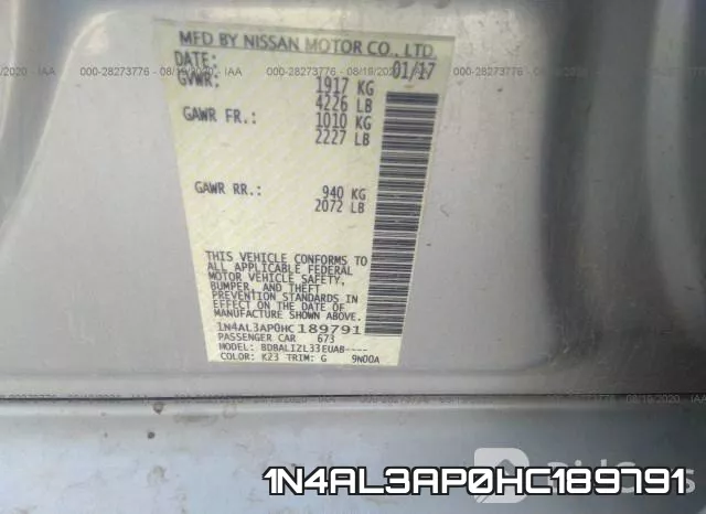 1N4AL3AP0HC189791 фото 10