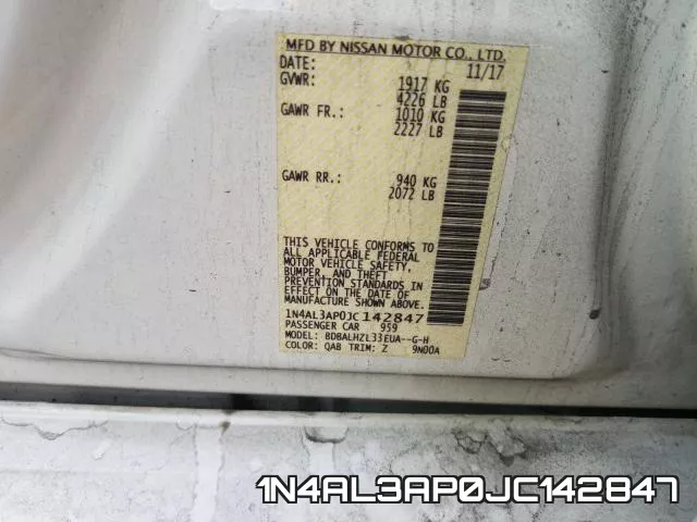 1N4AL3AP0JC142847 фото 2